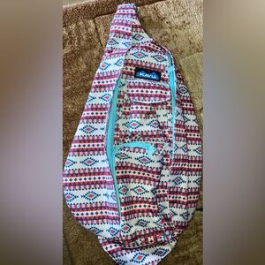 Kavu Aztec multicolor Geometric pattern sling rope bag